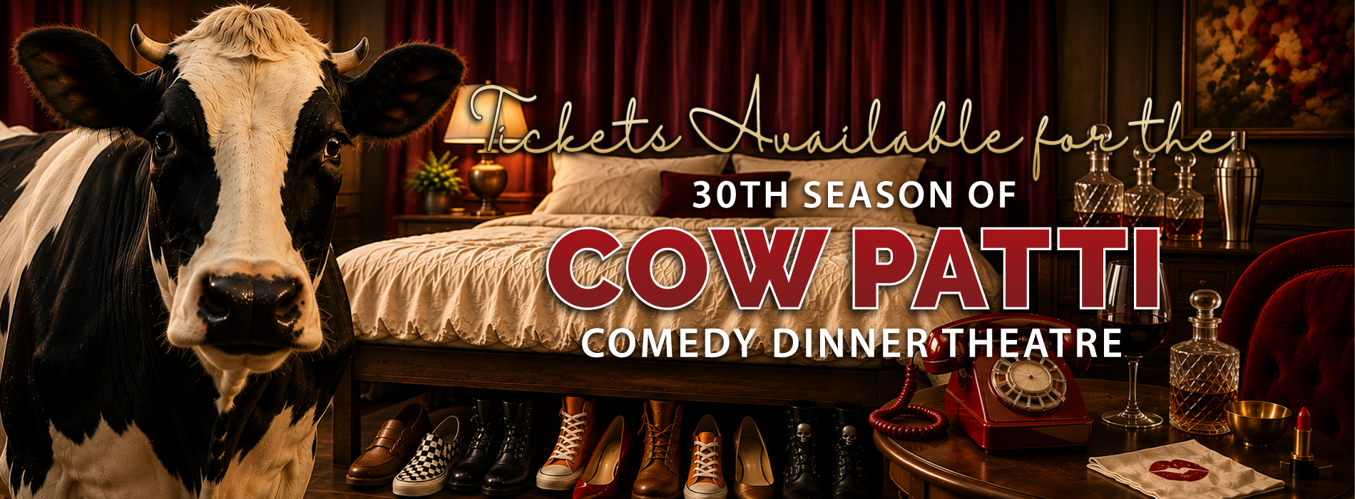 30th Season of Cow Patti Comedy Dinner Theatre Tickets now Available